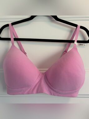 Aerie Real Chill Wireless Cotton Blend Bra Bright Pink Size 36D NEW